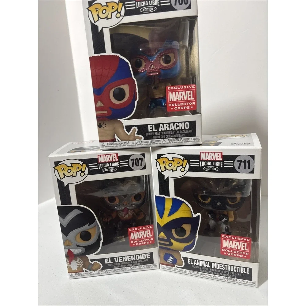 Funko Pop! X3 Marvel Lucha Libre El Venenoide 707 El Aracno 706 El Animal 711